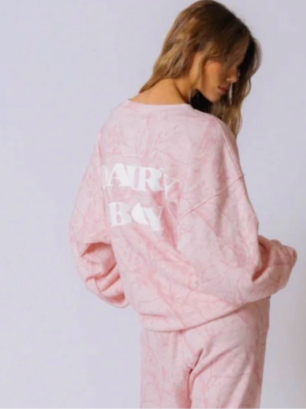 Dairy Boy Women's Pink Lounge Sweatshirt & Pants Set